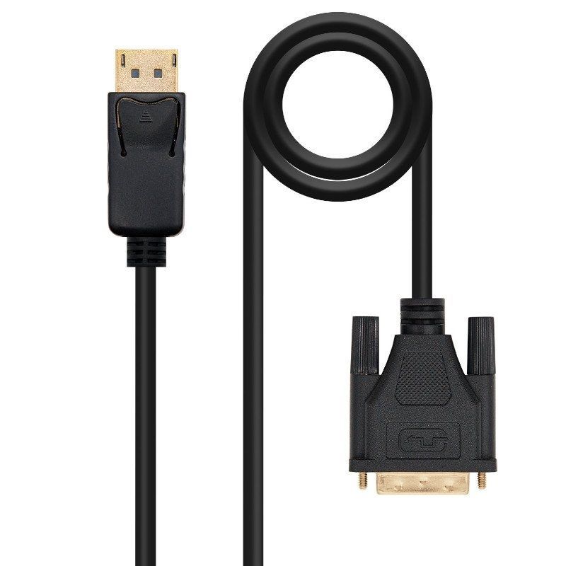 Cable Conversor Nanocable 10.15.4502/ DisplayPort Macho - DVI Macho/ 2m/ Negro - Ítem