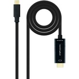Cable Conversor Nanocable 10.15.5105/ USB Tipo-C Macho - HDMI Macho/ 5m/ Negro