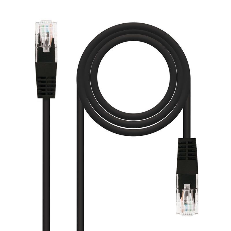 Cable de Red RJ45 UTP Nanocable 10.20.0401-BK/ Cat.6/ 1m/ Negro - Ítem