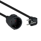 Cable Alargador de Corriente Nanocable 10.22.0605-BK/ Schuko Hembra - Schuko Macho/ 5m/ Negro