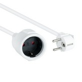 Cable Alargador de Corriente Nanocable 10.22.0605-W/ Schuko Hembra - Schuko Macho/ 5m/ Blanco