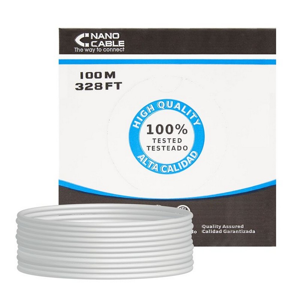 Bobina de Cable RJ45 UTP Nanocable 10.20.0502 Cat.6/ 100m/ Gris - Ítem