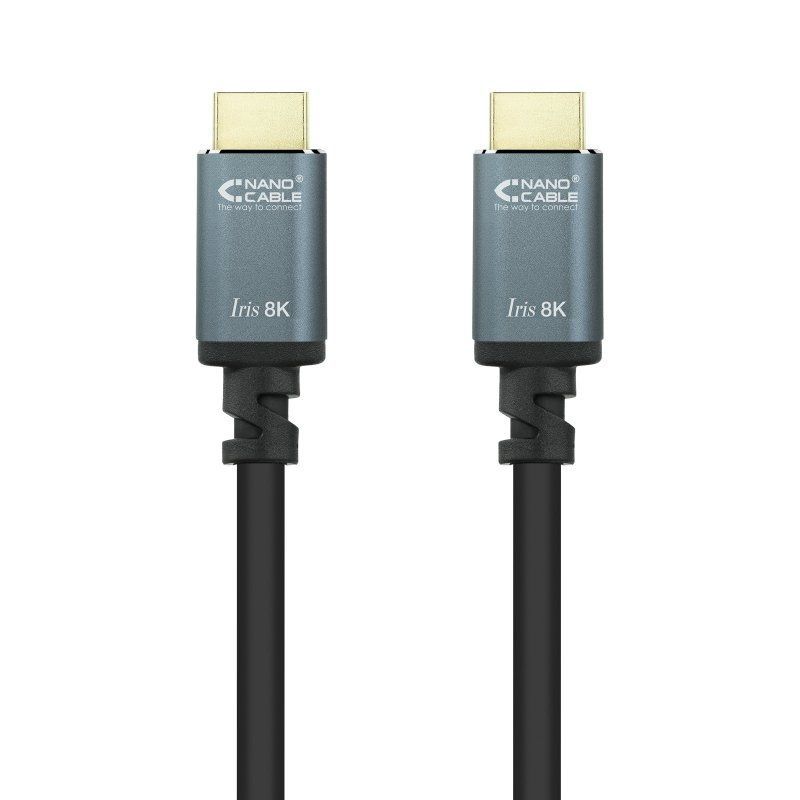 Cable HDMI 2.1 8K Nanocable 10.15.8002/ HDMI Macho - HDMI Macho/ 2m/ Negro