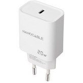 Cargador de Pared Nanocable 10.10.2005/ 1xUSB Tipo-C/ 20W/ Blanco