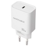 Cargador de Pared Nanocable 10.10.2009/ 1xUSB Tipo-C/ 30W/ Blanco