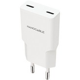 Cargador de Pared Nanocable 10.10.2026/ 2xUSB Tipo-C/ 25W/ Blanco