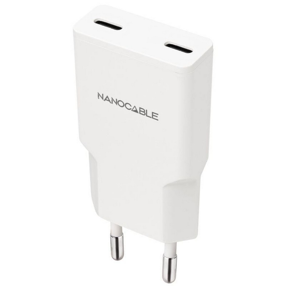 Cargador de Pared Nanocable 10.10.2029/ 2xUSB Tipo-C/ 30W/ Blanco