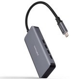 Hub USB Tipo-C Nanocable 10.16.4504/ 4xUSB Tipo-C/ Gris