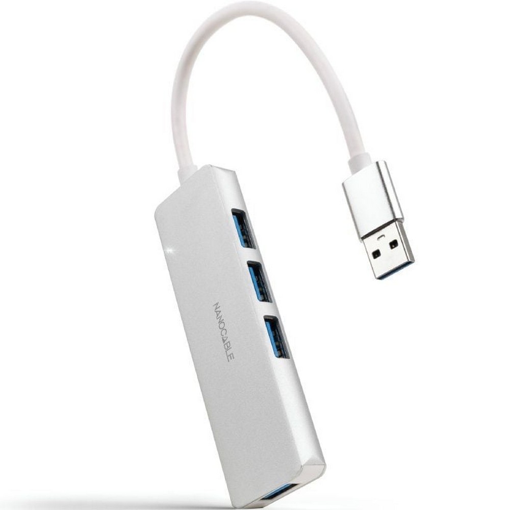 Hub USB 3.0 Nanocable 10.16.4602/ 4xUSB/ Gris