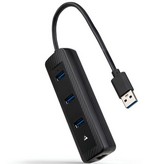 Hub USB 3.0 Nanocable 10.16.4604/ 3xUSB/ 1xRJ45/ Negro