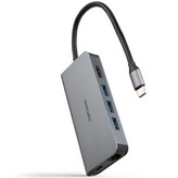 Docking Tipo-C Nanocable 10.16.4609/ 3xUSB/ 1xHDMI 4K/ 1xRJ45/ 1xLector tarjetas/ 1xUSB Tipo-C PD/ Gris