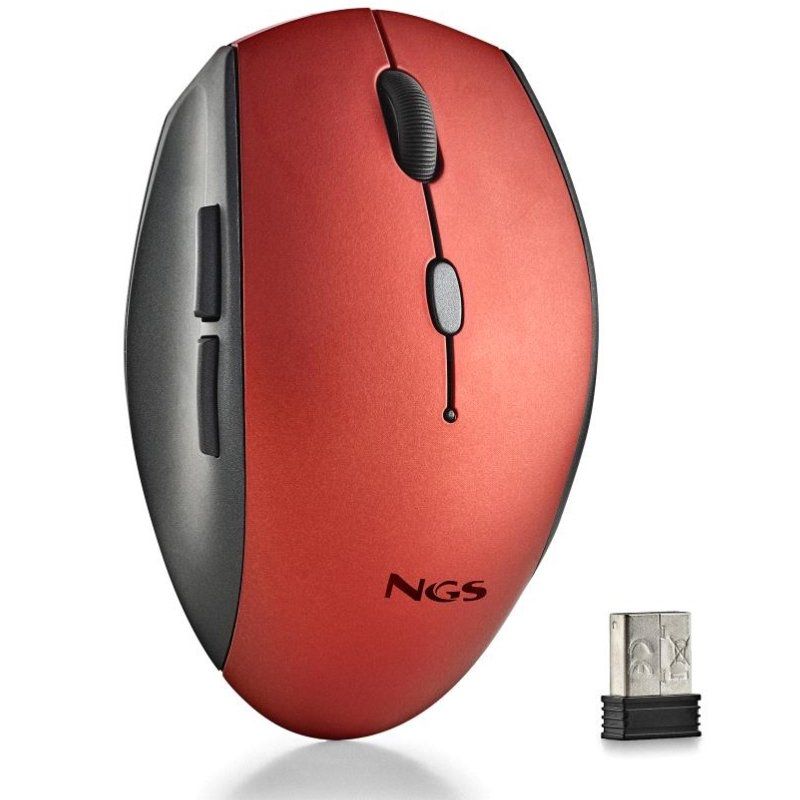 Ratón Inalámbrico NGS Bee Red/ Hasta 1600 DPI/ Rojo - Ítem