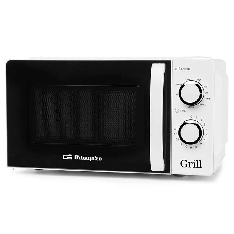 Microondas Orbegozo MIG 2130/ 700W/ Capacidad 20L/ Función Grill/ Blanco