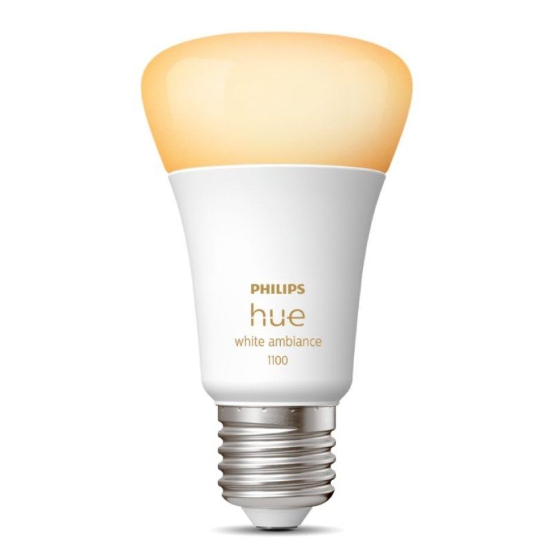 Bombilla Led Inteligente Philips Hue White Ambiance A60/ Casquillo E27/ 8W/ 1100 Lúmenes/ 2200K-6500K/ Precisa Philips Hue Bridge