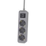 Regleta con Interruptor Philips CHP2134G/ 3 Tomas de corriente/ Cable 1.5m/ Gris