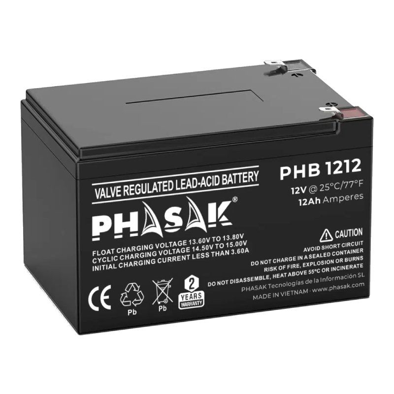 Batería Phasak PHB 1212 compatible con SAI/UPS PHASAK según especificaciones - Ítem