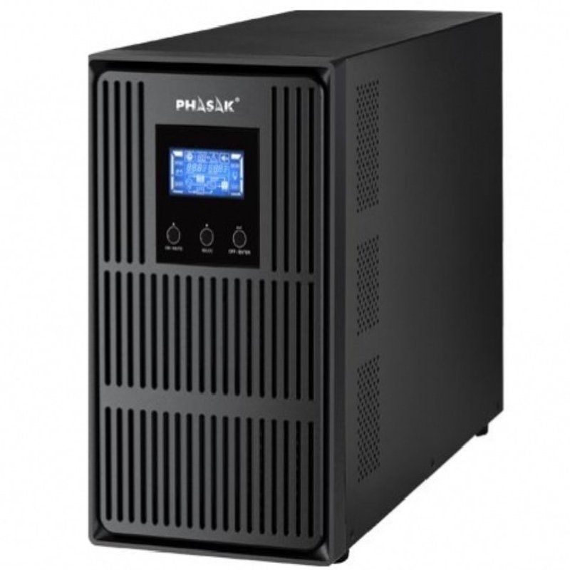 SAI Online Phasak Conqueror Pro 3000 VA Online LCD/ 3000VA-2700W/ 3 Salidas/ Formato Torre - Ítem