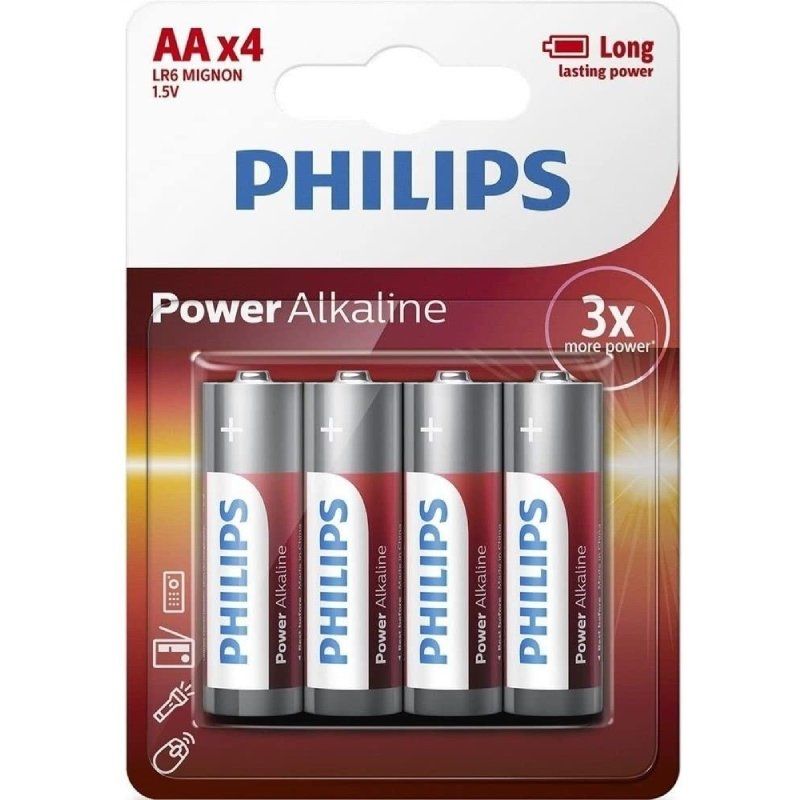 Pack de 4 Pilas AA Philips LR6P4B/10/ 1.5V/ Alcalina