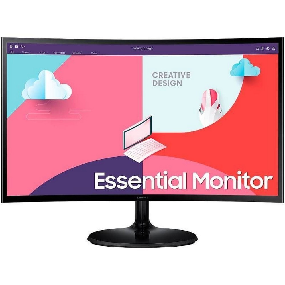 Monitor Profesional Curvo Samsung Essential Monitor S3 S36C S27C360EAU/ 27'/ Full HD/ Negro