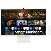 Smart Monitor Samsung M8 M80F S32FM801UU 32'/ 4K/ Multimedia/ Regulable en altura/ Smart TV/ Webcam/ Blanco