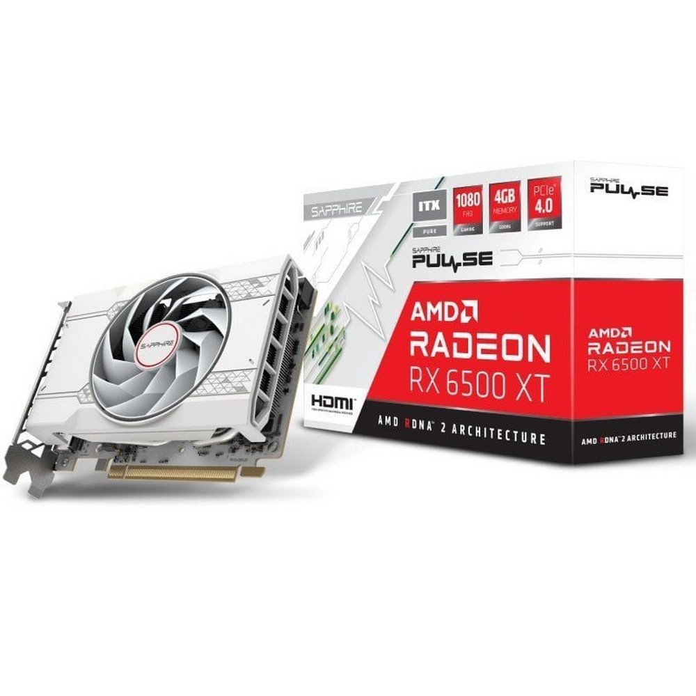 Tarjeta Gráfica Sapphire PULSE Radeon RX 6500 XT ITX Pure Gaming/ 4GB GDDR6