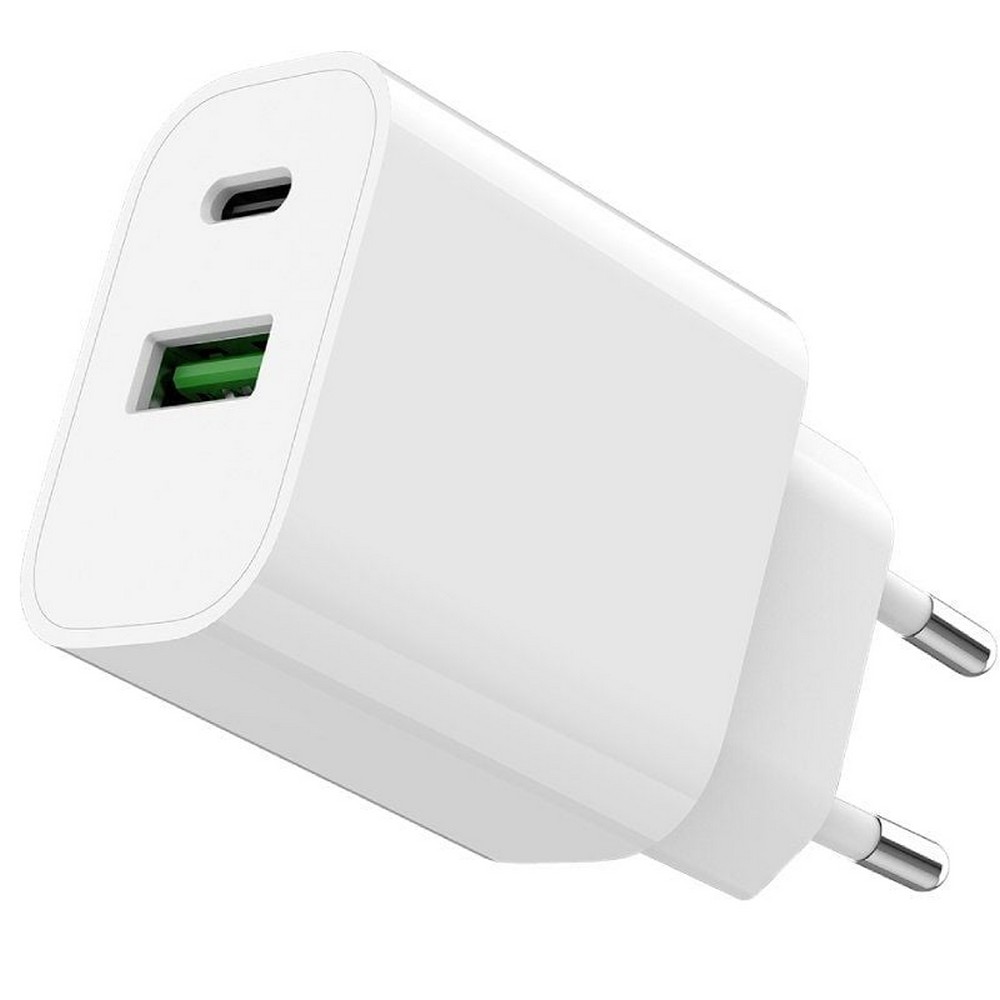 Cargador de Pared SPC Fast Charger 4341B/ 1xUSB Tipo-C/ 1xUSB/ 20W/ Blanco