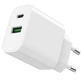 Cargador de Pared SPC Fast Charger 4341B/ 1xUSB Tipo-C/ 1xUSB/ 20W/ Blanco