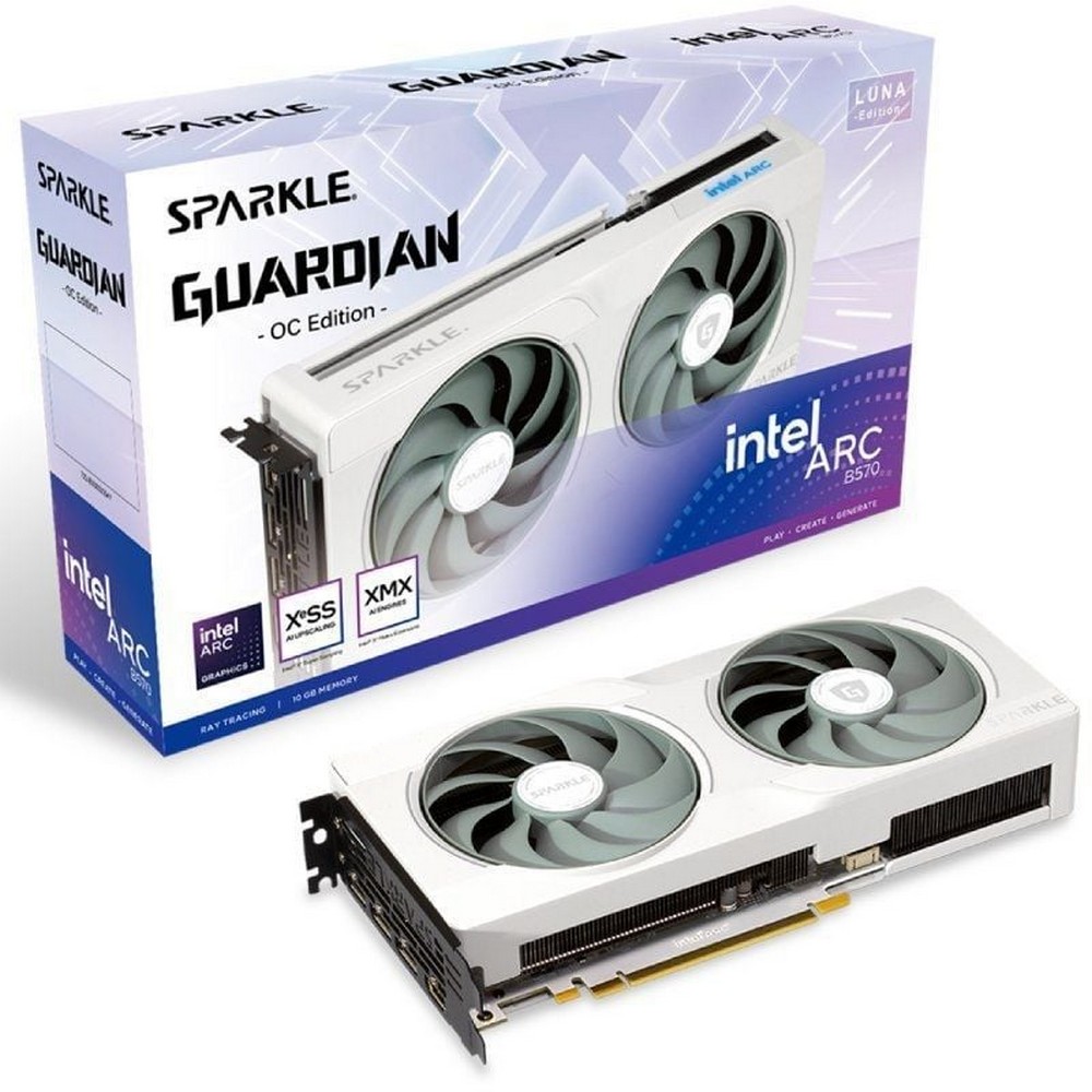 Tarjeta Gráfica Sparkle Intel Arc B570 Guardian Luna OC Edition/ 10GB GDDR6