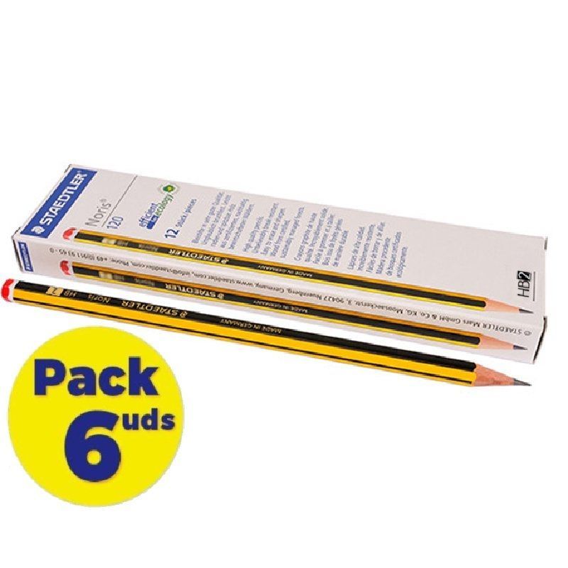 Lápices de Grafito Staedtler Noris 120-2/ HB/ 6 cajas de 12 unidades