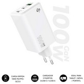 Cargador de Pared GaN Subblim 100W Charger USB C+C+A/ 2xUSB Tipo-C/ 1xUSB/ 100W