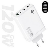 Cargador de Pared GaN Subblim 120W Charger USB C+C+C+A/ 3xUSB Tipo-C/ 1xUSB/ 120W