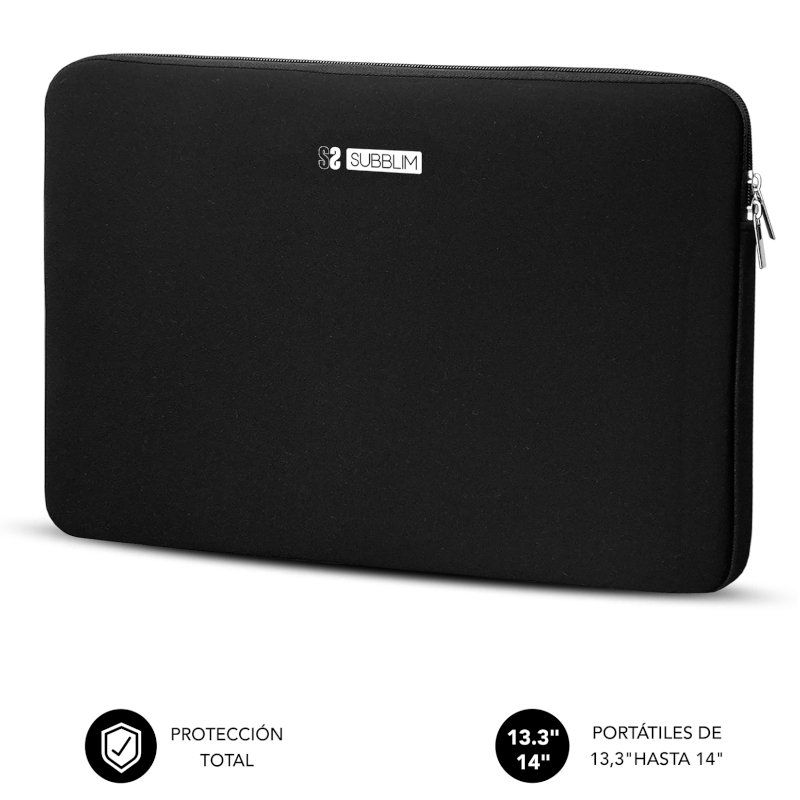 Funda Subblim Business Laptop Sleeve Neoprene para Portátiles 13.3'-14'/ Negra - Ítem