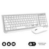 Teclado y Ratón Inalámbrico Subblim Combo Dual Prestige Extendido/ Blanco y Plata