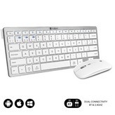 Teclado y Ratón Inalámbrico Subblim OCO010 Combo Multidispositivo Compacto/ Plata