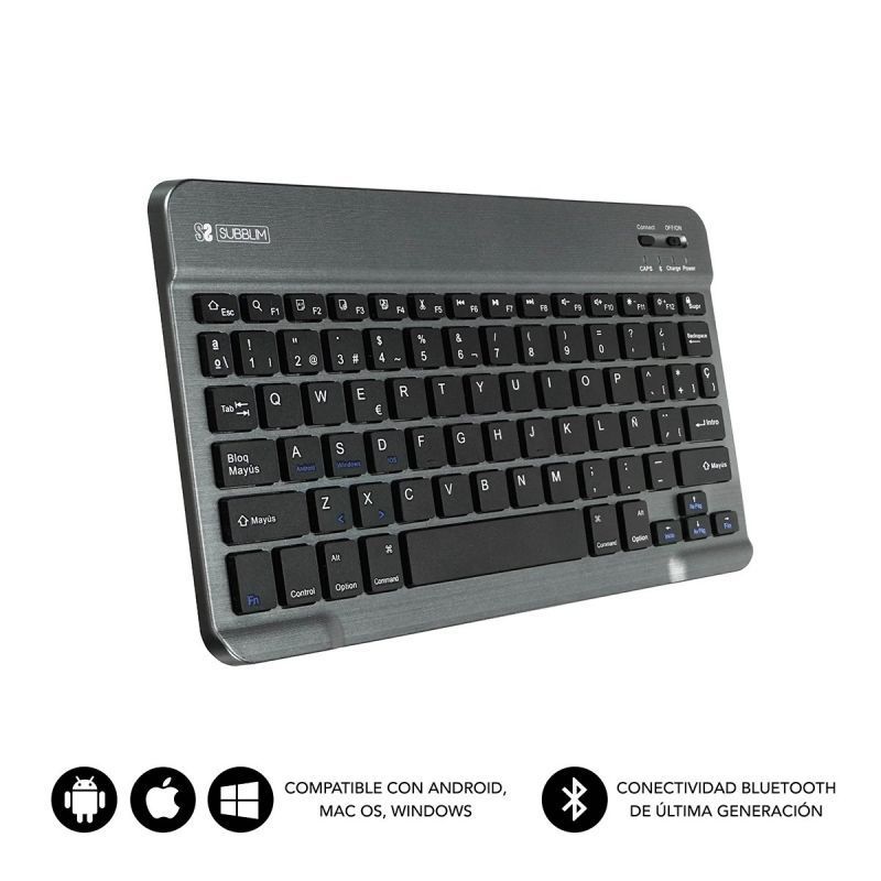 Teclado Compacto Inalámbrico por Bluetooth Subblim Smart/ Gris - Ítem