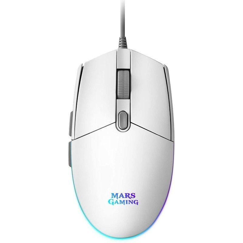 Ratón Gaming Mars Gaming MMGW/ Hasta 3200 DPI/ Blanco