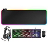 Pack Gaming Mars Gaming MCPEX/ Teclado H-MECH + Ratón Óptico + Auriculares con Micrófono + Alfombrilla