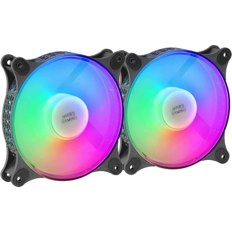 Pack 2 Ventiladores Mars Gaming MFDUO/ 12cm/ FRGB - Ítem