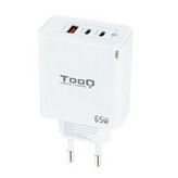 Cargador Gan de Pared TooQ TQWC-GANQC2PD65WT/ 2xUSB Tipo-C/ 1xUSB/ 65W