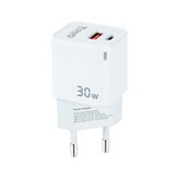 Cargador de Pared TooQ TQWC-GANQCPD30WT/ 1xUSB Tipo-C/ 1xUSB/ 30W
