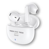 Auriculares Bluetooth Tech One Tech SIUX.01 TEC1401/ con estuche de carga/ Autonomía 5h/ Blancos