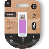 Pendrive 16GB Tech One Tech Basic USB 2.0/ Purpura Claro