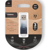 Pendrive 32GB Tech One Tech Be B&W USB 2.0/ Blanco y Negro Degradado