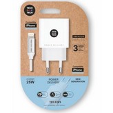 Cargador de Pared Tech One Tech TEC2265/ 1xUSB Tipo-C + Cable Lightning/ 3A/ Blanco