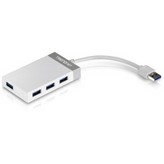 Hub USB 3.0 Trendnet TU3-H4E/ 4xUSB/ Blanco y Gris