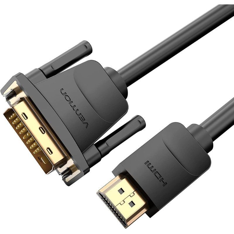 Cable Conversor Vention ABFBH/ DVI Macho - HDMI Macho/ 2m/ Negro