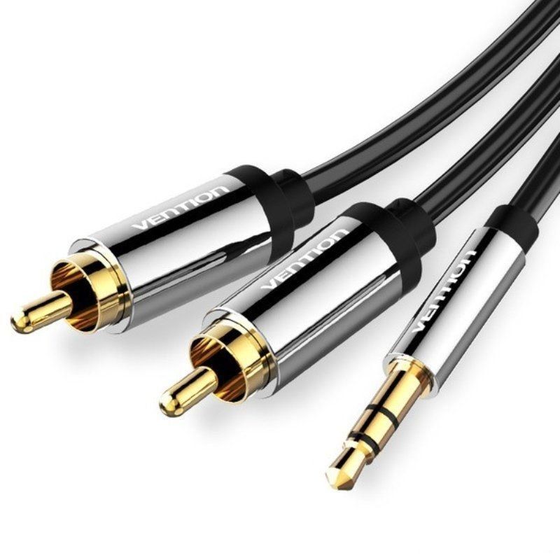 Cable Estéreo Vention BCFBJ/ Jack 3.5 Macho - 2x RCA Macho/ 5m/ Negro