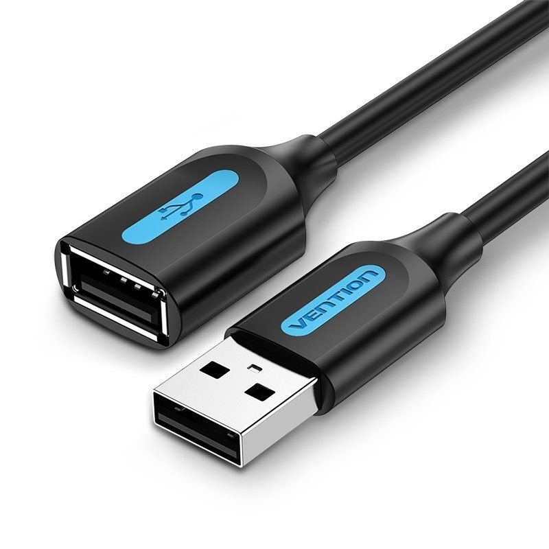 Cable Alargador USB 2.0 Vention CBIBF/ USB Macho - USB Hembra/ 480Mbps/ 1m/ Negro