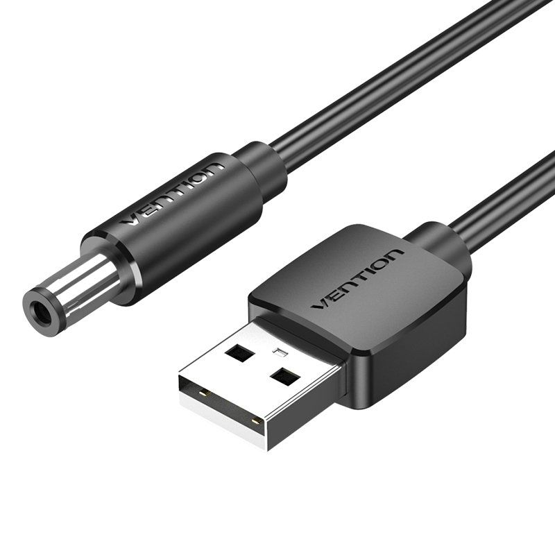 Cable Alimentación Vention CEYBF/ USB-A Macho - DC 5.5mm Macho/ 1m/ Negro