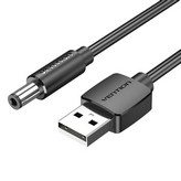 Cable Alimentación Vention CEYBF/ USB-A Macho - DC 5.5mm Macho/ 1m/ Negro